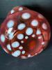 Victorian-Style Cranberry Glass Polka Dot Syrup Pitcher with Metal Lid - 5