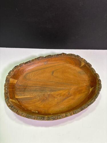 Hand Carved Live Edge Wooden Bowl