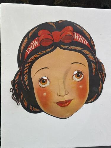 Vintage Snow White Die-Cut Paper Mask Preserved