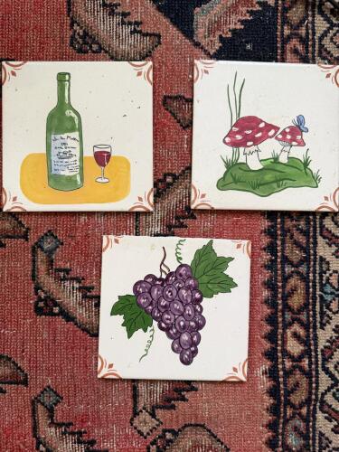 Hand-Painted Decorative Ceramic Tiles Set