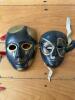 Pair Black and Gold Brass Masks - 7