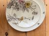 Antique floral transferware plate, yellow daisies - 2
