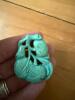 Large Carved Turquoise Decorative Pendant