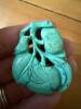 Large Carved Turquoise Decorative Pendant - 3