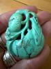 Large Carved Turquoise Decorative Pendant - 4