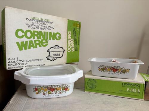 Corning Ware Spice O' Life Covered Saucepot and Loaf Dish