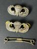Sterling Silver & Plastic U.S. Paratrooper Badges, Rifle Medal, and Catholic Medal - 4