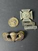 Sterling Silver & Plastic U.S. Paratrooper Badges, Rifle Medal, and Catholic Medal - 6