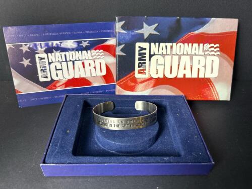 Army National Guard Stainless Military Hero Cuff Bracelet