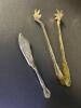 Nickel Silver Serving Tongs and Butter Knife