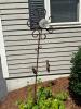 Metal Garden Sculpture Flower With Glass Centerpiece