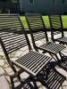 Wooden Outdoor Slat-Back Bench and Folding Chairs - 3