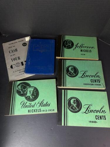 Coin Collecting Folders and Vintage Coin Guides Assortment