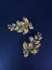 Pair Italian Floral-Form Clip Earrings, Marked K18
