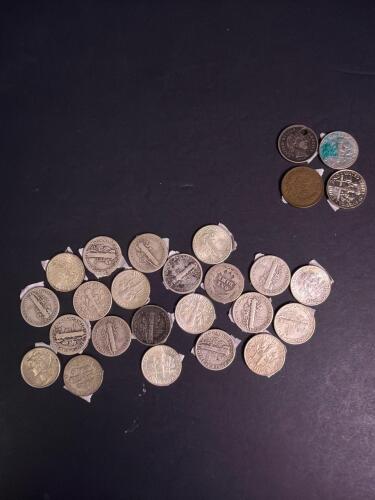 Mercury Dimes Mixed Years United States Silver Coins