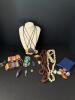Assorted Bohemian-Style Pendants, Necklaces, Bracelets, and Stones