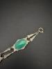 Art Deco-Style Silver Filigree Necklace and Bracelet with Green Stones - 4
