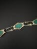 Art Deco-Style Silver Filigree Necklace and Bracelet with Green Stones - 5