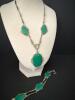 Art Deco-Style Silver Filigree Necklace and Bracelet with Green Stones - 6