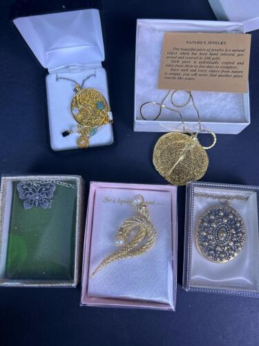 Assorted Vintage Style Necklaces and Brooches