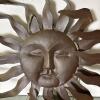 Metal Sun Face Wall Hanging with Tealight Candle Holder - 2