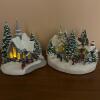 Pair of Lighted Christmas Village Building Figurines - 3