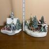 Pair of Lighted Christmas Village Building Figurines - 5