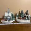 Pair of Lighted Christmas Village Building Figurines - 6
