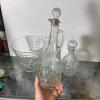 Circle Geometrix Trifle Bowl & 2 Pressed Glass Decanters - 3