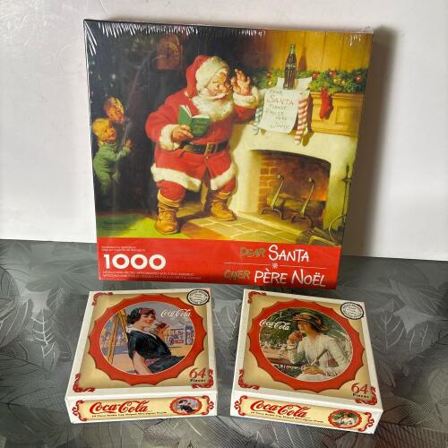 Three Coca-Cola Themed Jigsaw Puzzles