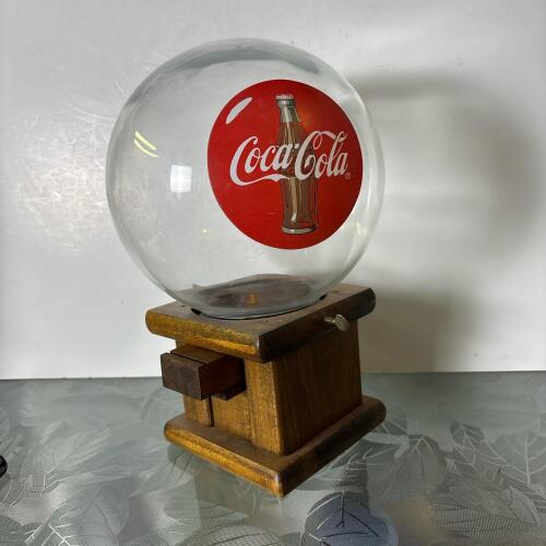 Vintage Coca-Cola Glass Globe Wooden Gumball Machine