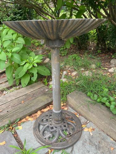 Metal Pedestal Bird Bath