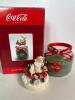 Coca-Cola Decorative Holiday Candle with Santa Topper