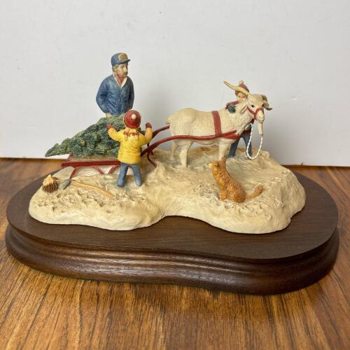 "Cutting the Family Christmas Tree" Schmid BFA Figurine by Lowell Davis