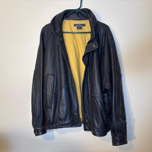 Nautica Black Leather Jacket