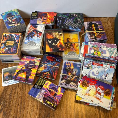 Large Lot of Trading Cards: Marvel Masterpieces, Superman, Coca-Cola, & More
