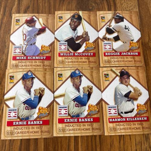 Six 2001 Post 500 Home Run Club Hall of Fame Baseball Cards