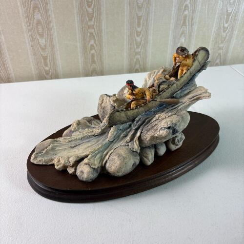 Border Fine Arts Schmid Canoe River Rapids Figurine