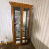 Lighted Glass Curio Cabinet With Brass Pulls - 2