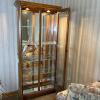 Lighted Glass Curio Cabinet With Brass Pulls - 5