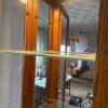 Lighted Glass Curio Cabinet With Brass Pulls - 9