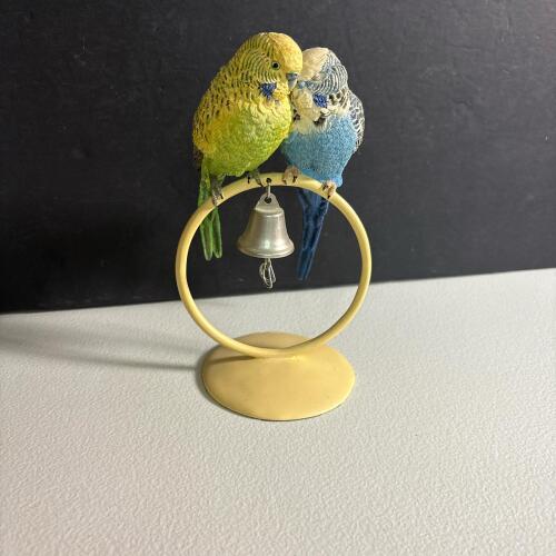 Cape Craftsmen Budgie Pair with Bell Figurine