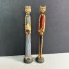 Pair of Painted Wooden Folk Art Cat Figurines