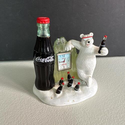 Coca-Cola Polar Bear Clock Figurine