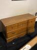 Wooden Blanket Chest with Contents
