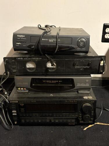 VCRs, Power Amplifier, and Stereo Receiver Assortment