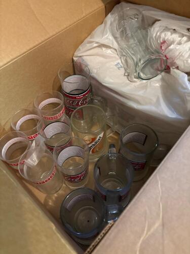 Vintage Coca-Cola and Ramblin' Root Beer Collector Glasses and Mugs