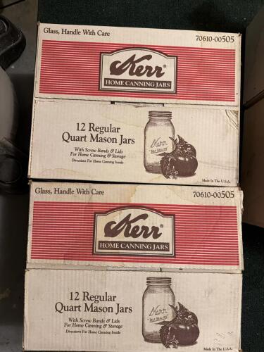 Kerr Home Canning Quart Mason Jars With Lids and Bands