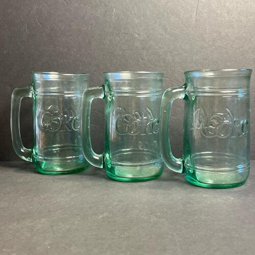 Coke Green Glass Mugs