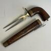 Indian Carving Fork with Carved Wood Handle and Sheath - 2